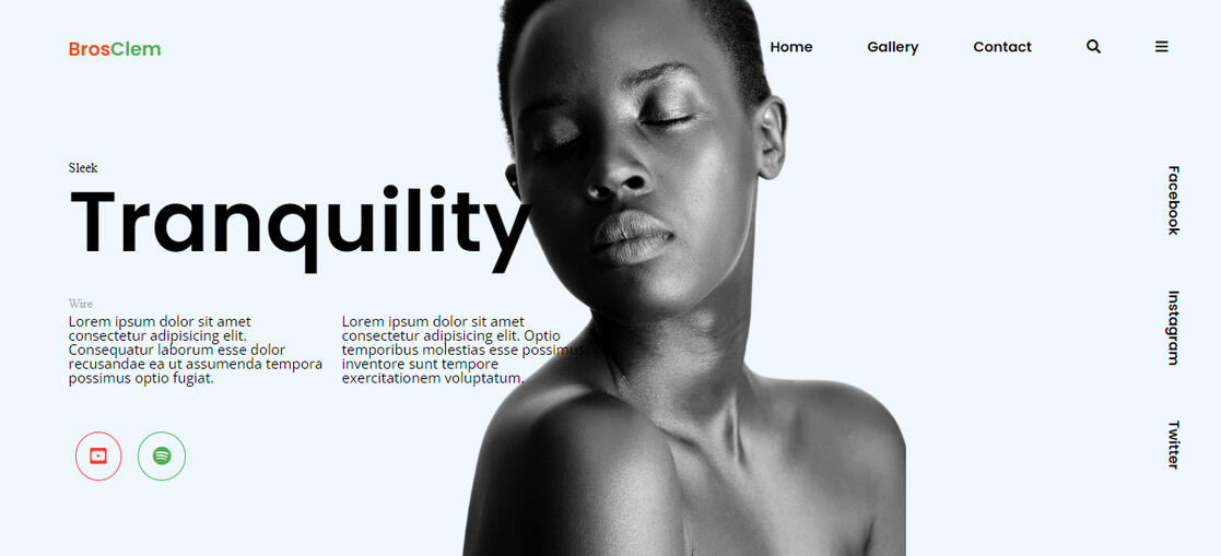 A modelling company landing page